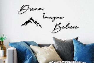 Decorações de parede Dream Imagine Belive - 4 peças Preto