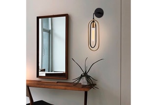 Aplique de parede Cerco - Preto e dourado - 40 W
