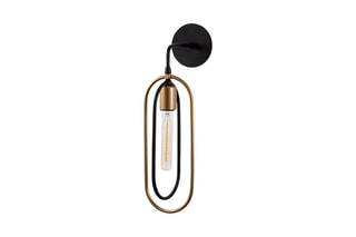 Aplique de parede Cerco - Preto e dourado - 40 W