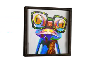 Pintura decorativa com moldura em MDF Olivia - 34 x 34 cm