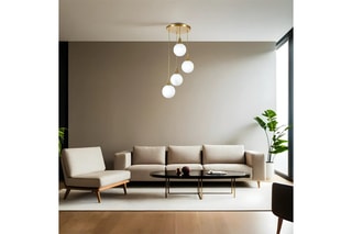 Candeeiro suspenso Afra - Dourado - 4 x 40 W