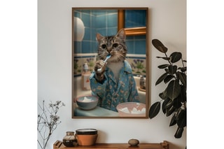 Pintura decorativa emoldurada em MDF Cyprien - 50 x 70 cm