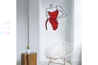 Decoração de parede Natalie - Preto e vermelho - 56 x 70 cm