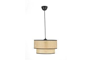 Candeeiro suspenso de rotim - Natural e preto - 40 W