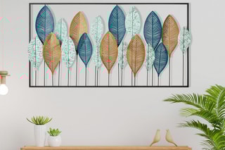 Décoration murale Bilge - 116 x 3 x 60 cm - Bleu et doré