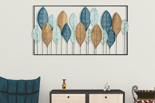 Décoration murale Bilge - 116 x 3 x 60 cm - Bleu et doré