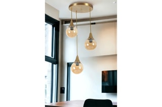 Candeeiro suspenso - Dourado - 3 x 60 W