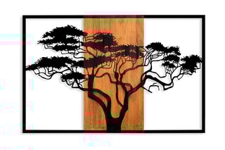 Decoração de parede Acacacia - 90 x 58 cm - Natural e preto -