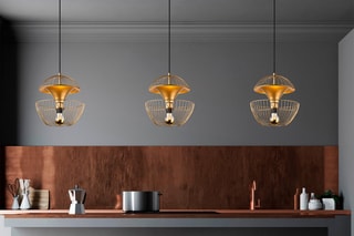 Candeeiro suspenso - Dourado e preto - 40 W
