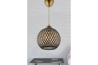 Candeeiro suspenso Preto e dourado