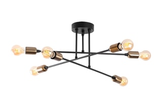 Candeeiro suspenso Flor Preto e dourado