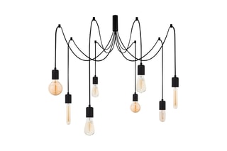Candeeiro suspenso Kabluni - Preto - 8 x 40 W