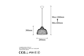 Candeeiro suspenso Kozan - Dourado - 40 W