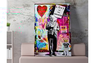 Quadro Einstein "L'amour est la réponse" - Banksy - 50 x 70 cm - Reprodução