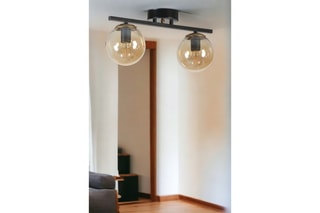 Candeeiro de teto Yeni Can 2 - Preto e dourado - 2 x 60 W
