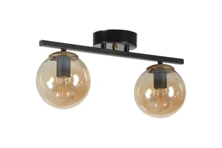 Candeeiro de teto Yeni Can 2 - Preto e dourado - 2 x 60 W