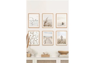 6 quadros de madeira maciça