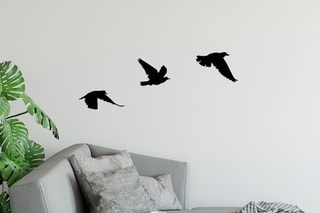 3 decorações de parede Oiseaux - 13 x 15 / 9 x 21 / 14 x 20 cm - Preto