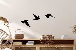 3 decorações de parede Oiseaux - 13 x 15 / 9 x 21 / 14 x 20 cm - Preto