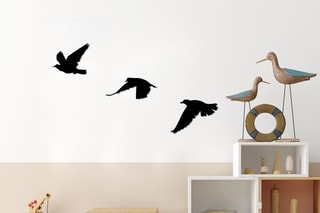 3 decorações de parede Oiseaux - 13 x 15 / 9 x 21 / 14 x 20 cm - Preto