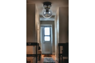 Candeeiro de teto - Preto e âmbar - 60 W