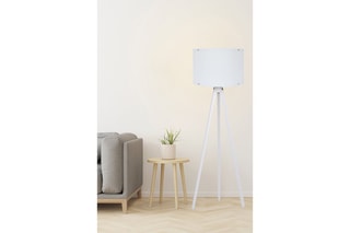 Lampadaire trépied - Blanc - 60 W - 145 cm