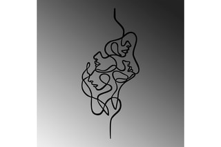 Décoration murale Faces - 40 x 100 cm - Noir