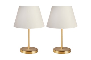 2 candeeiros de mesa Ayd - Creme e dourado - 2 x 60 W