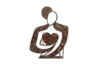 Décoration murale Rusty Hug - Marron - 70 x 52 cm