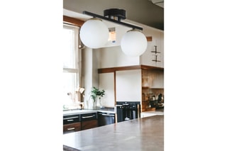 Candeeiro de teto Yeni Can 2 - Preto e branco - 2 x 60 W