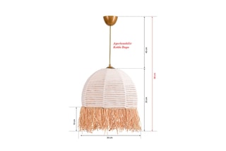 Candeeiro suspenso TM222 - Branco e bege - 60 W