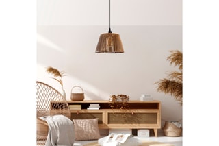 Candeeiro suspenso - Natural e preto - 45 - 60 W