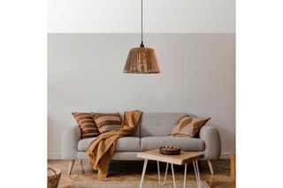 Candeeiro suspenso - Natural e preto - 45 - 60 W