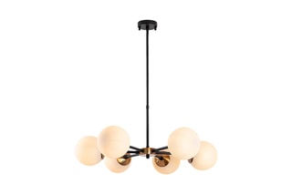 Suspension Akkas - Noir et blanc - 6 x 40 W