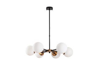 Suspension Akkas - Noir et blanc - 6 x 40 W