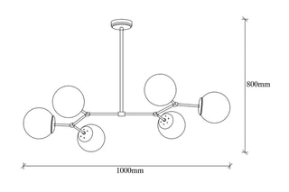 Suspension - Doré - 6 x 100 W