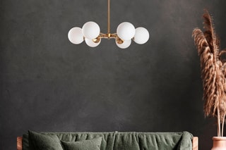 Suspension Akkas - Doré et blanc - 6 x 40 W