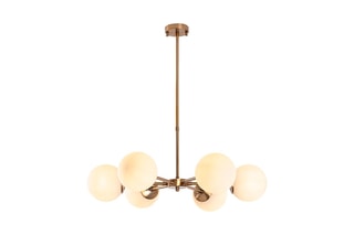 Suspension Akkas - Doré et blanc - 6 x 40 W