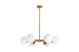 Suspension Akkas - Doré et blanc - 6 x 40 W