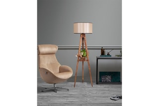 Lampadaire Sehbali Tripod - Naturel et beige - 60 W - 153 cm