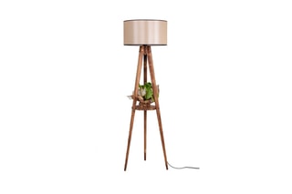 Lampadaire Sehbali Tripod - Naturel et beige - 60 W - 153 cm