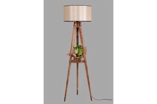 Lampadaire Sehbali Tripod - Naturel et beige - 60 W - 153 cm