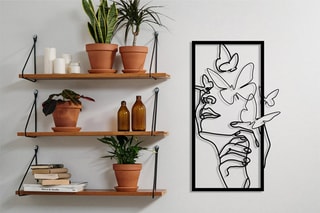 Decoração de parede Butterfly Face Female - Preto -