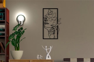 Decoração de parede Butterfly Face Female - Preto -