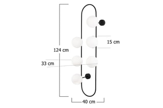 Applique murale Abakus - Noir - 6 x 40  W