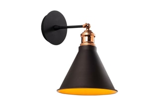 Aplique de parede Berceste - Preto e acobreado - 100 W