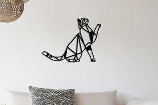 Decoração de parede Cat Metal Decor - 51 x 36 cm - Preto