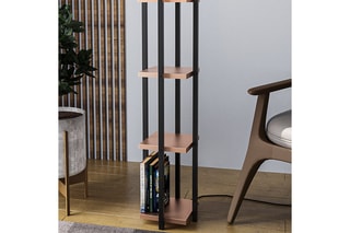 Lampadaire - Noir et marron - 40 W - 130 cm