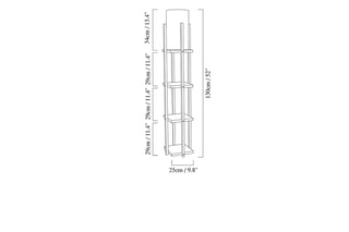 Lampadaire - Noir et marron - 40 W - 130 cm