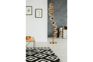 Lampadaire AYD-3078 - Noir et doré - 8 x 60 W